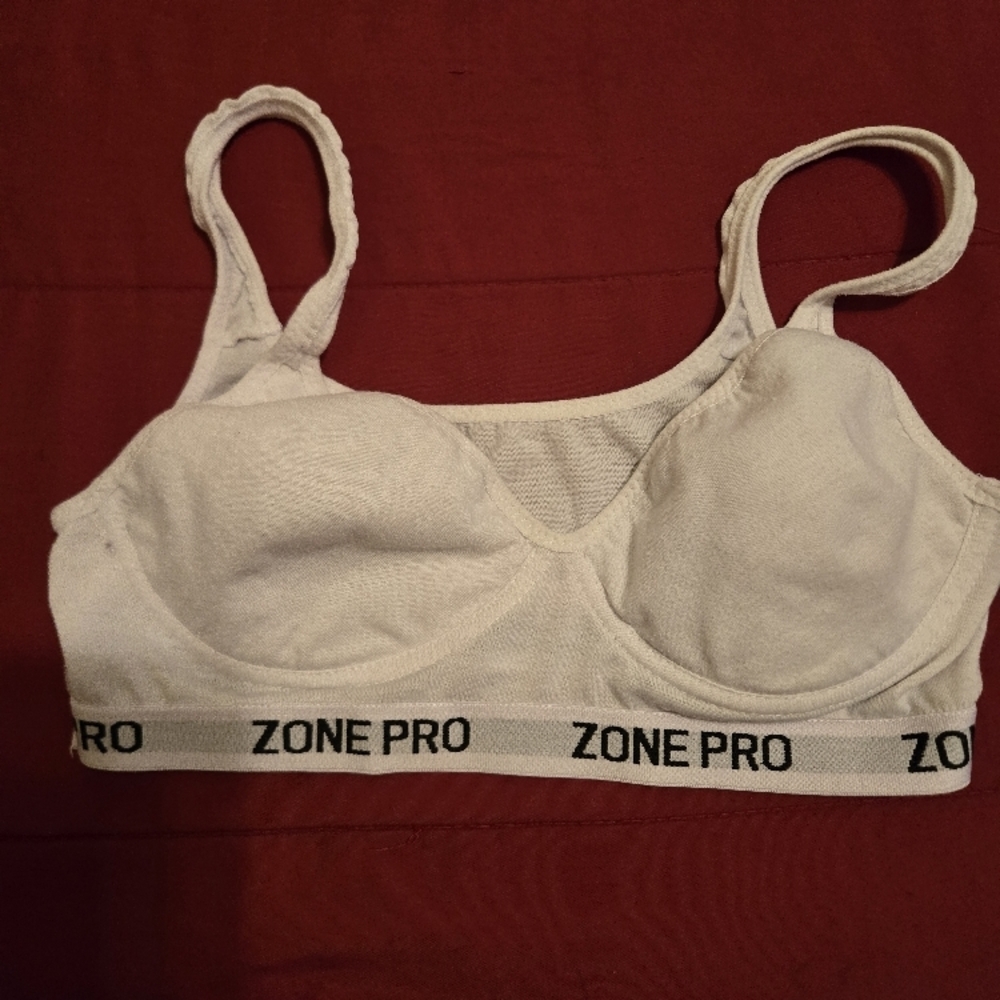 Zone Pro White Sports Bra